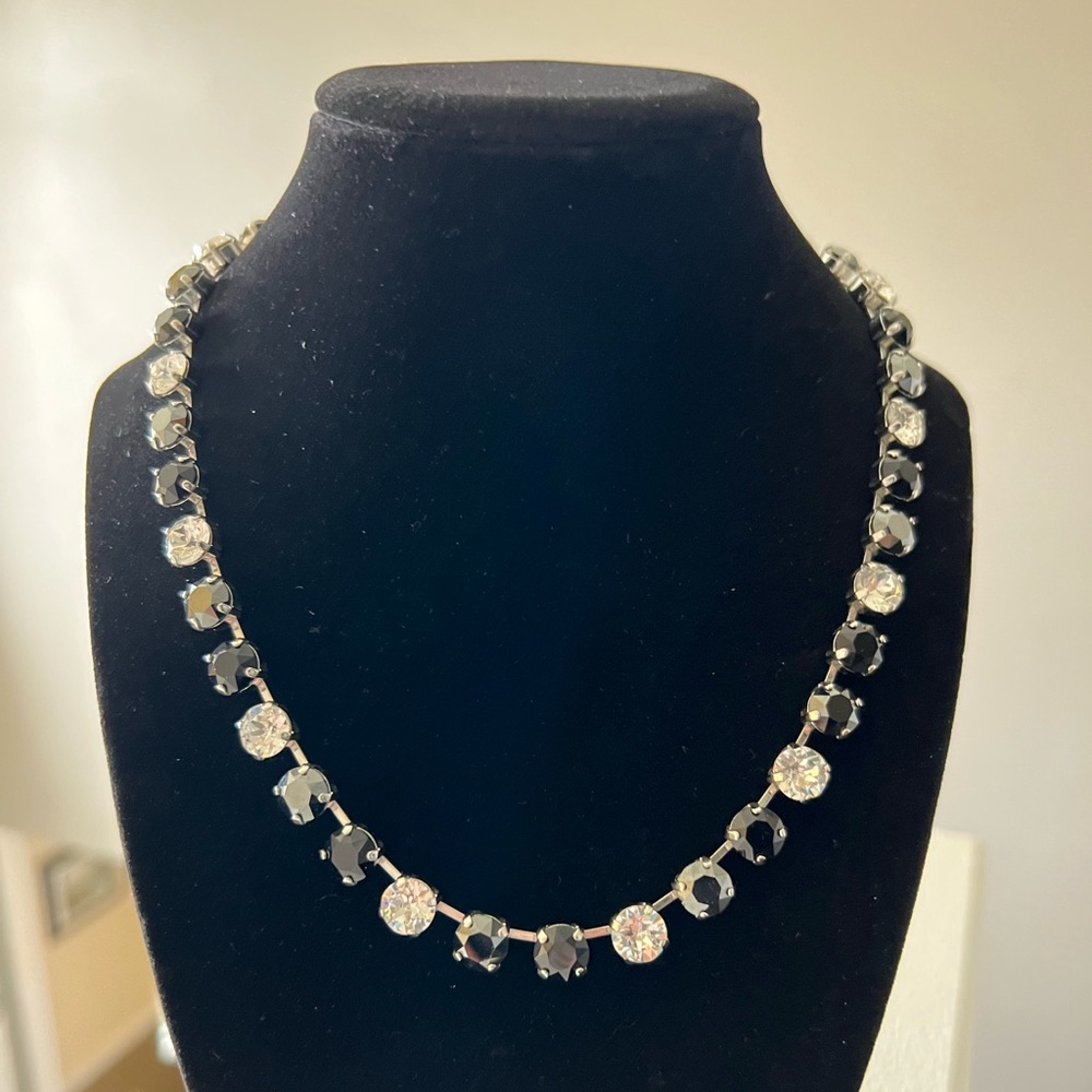 CZ black and clear necklace